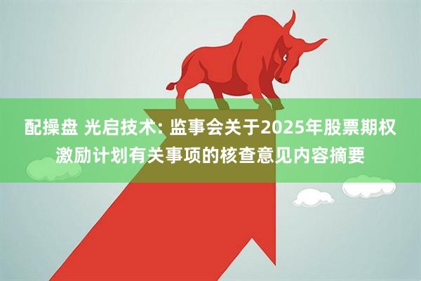 配操盘 光启技术: 监事会关于2025年股票期权激励计划有关事项的核查意见内容摘要